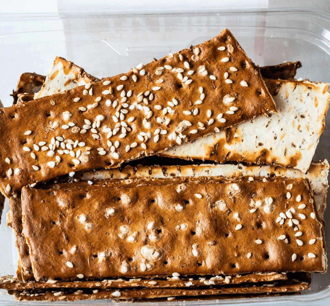 Sesame Pretzel Flatbreads
